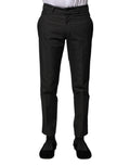 Dolce & Gabbana Graue gemusterte formelle Hose aus Baumwolle