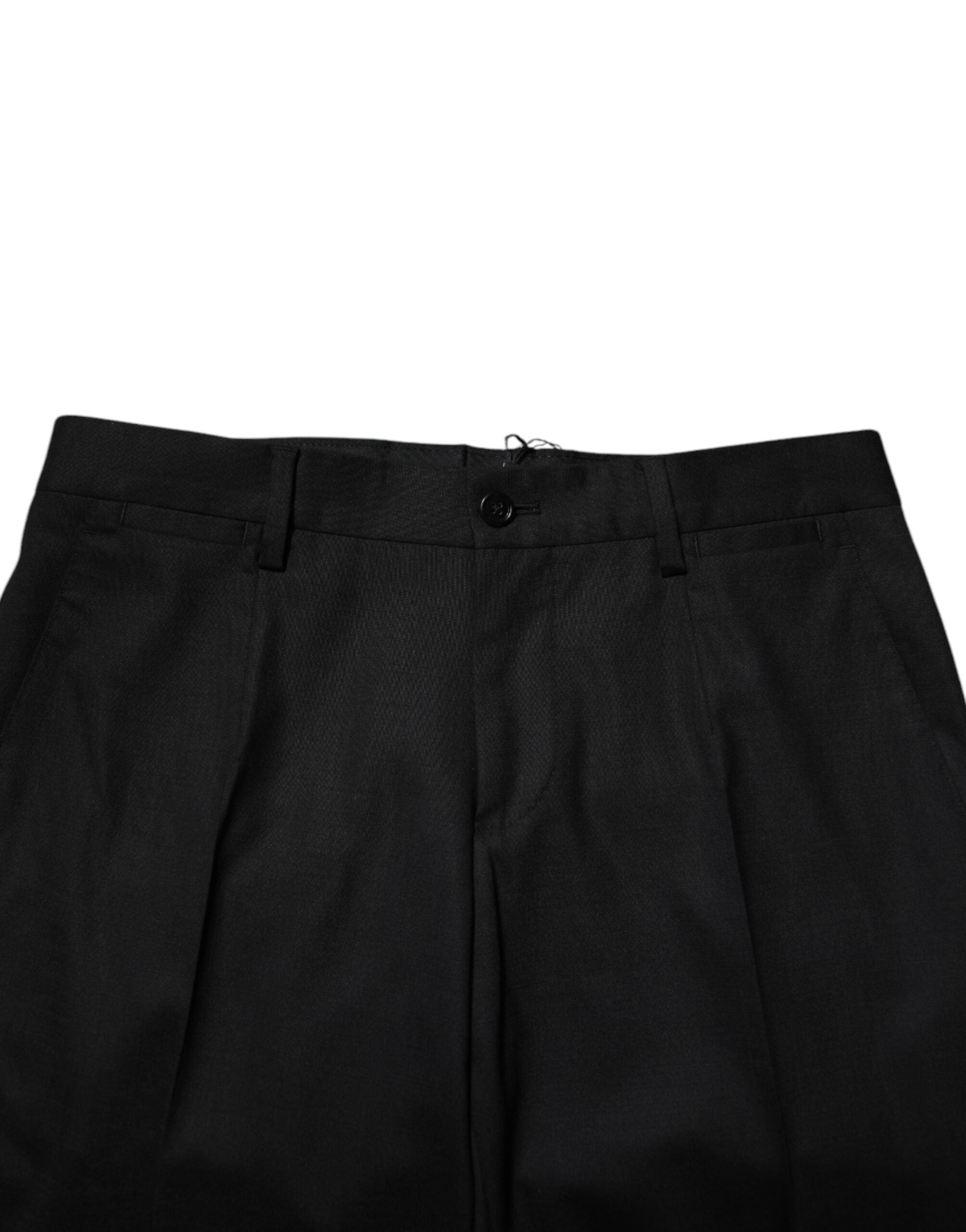 Dolce & Gabbana Schwarze formelle Anzugshose aus Wolle
