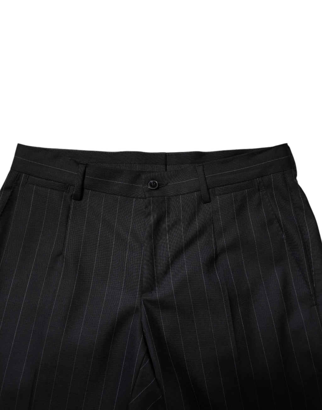 Dolce & Gabbana Gestreifte formelle Hose aus schwarzer Wolle