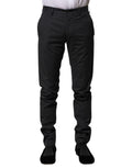 Dolce & Gabbana Graue gestreifte formelle Hose aus Baumwolle