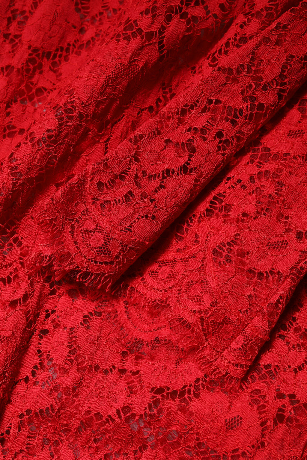 Dolce & Gabbana Red Dress with Floral Lace and Rhinestone Embellishment