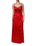 Dolce & Gabbana Red Sleeveless Long Silk Maxi Dress