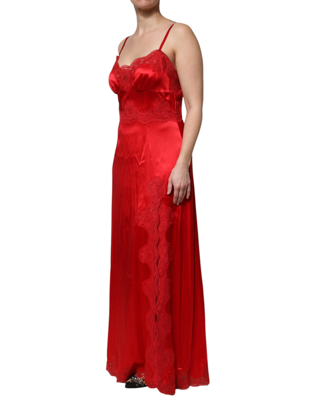 Dolce & Gabbana Red Sleeveless Long Silk Maxi Dress