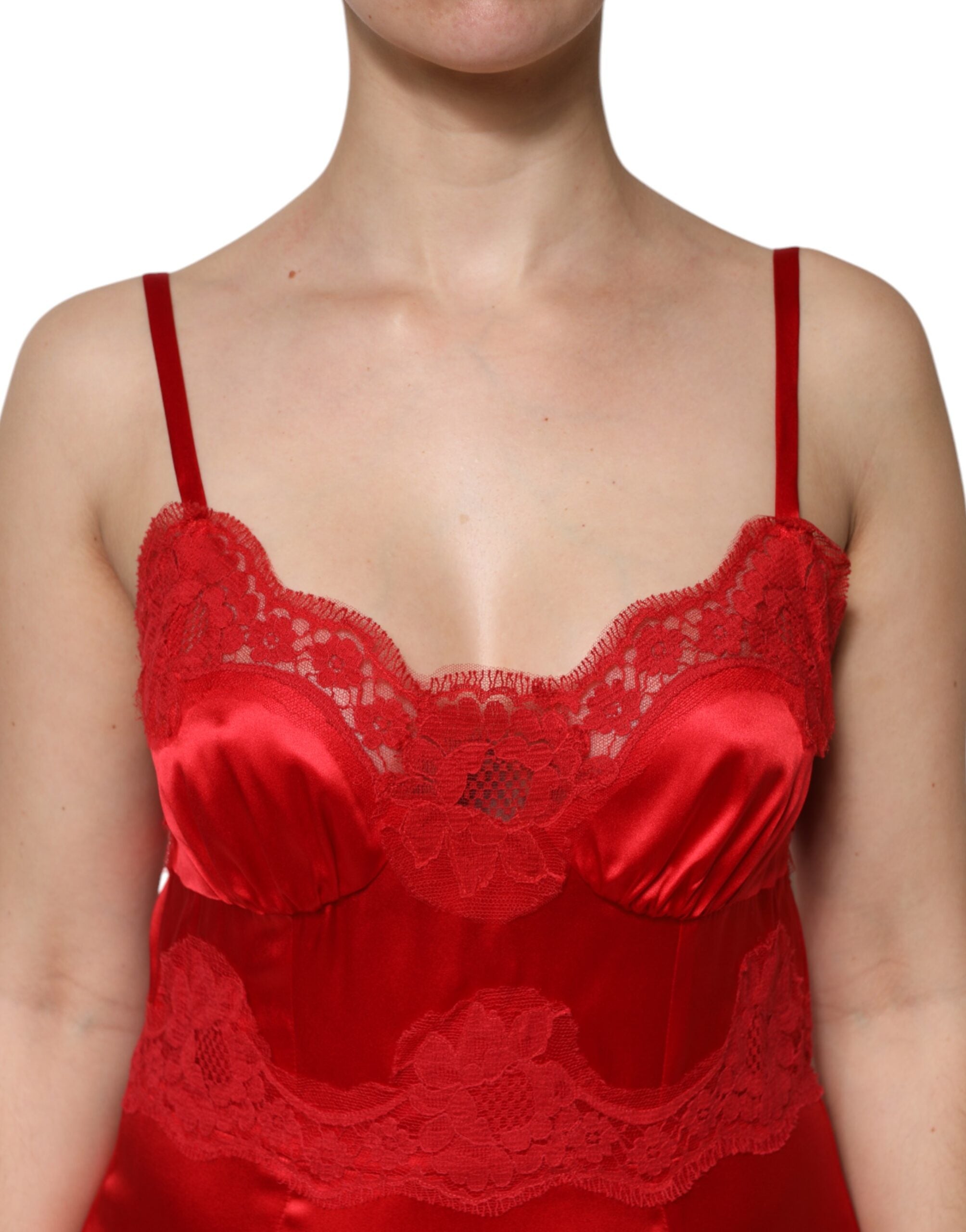 Dolce & Gabbana Red Sleeveless Long Silk Maxi Dress