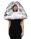 Dolce & Gabbana Quilted Cap with Printed Hood in White Polyester