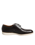 Pollini Dark Brown Leather Derby Lace-Up Dress Formal Shoes
