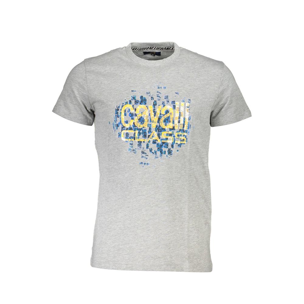 Cavalli Class Graues Baumwoll-T-Shirt