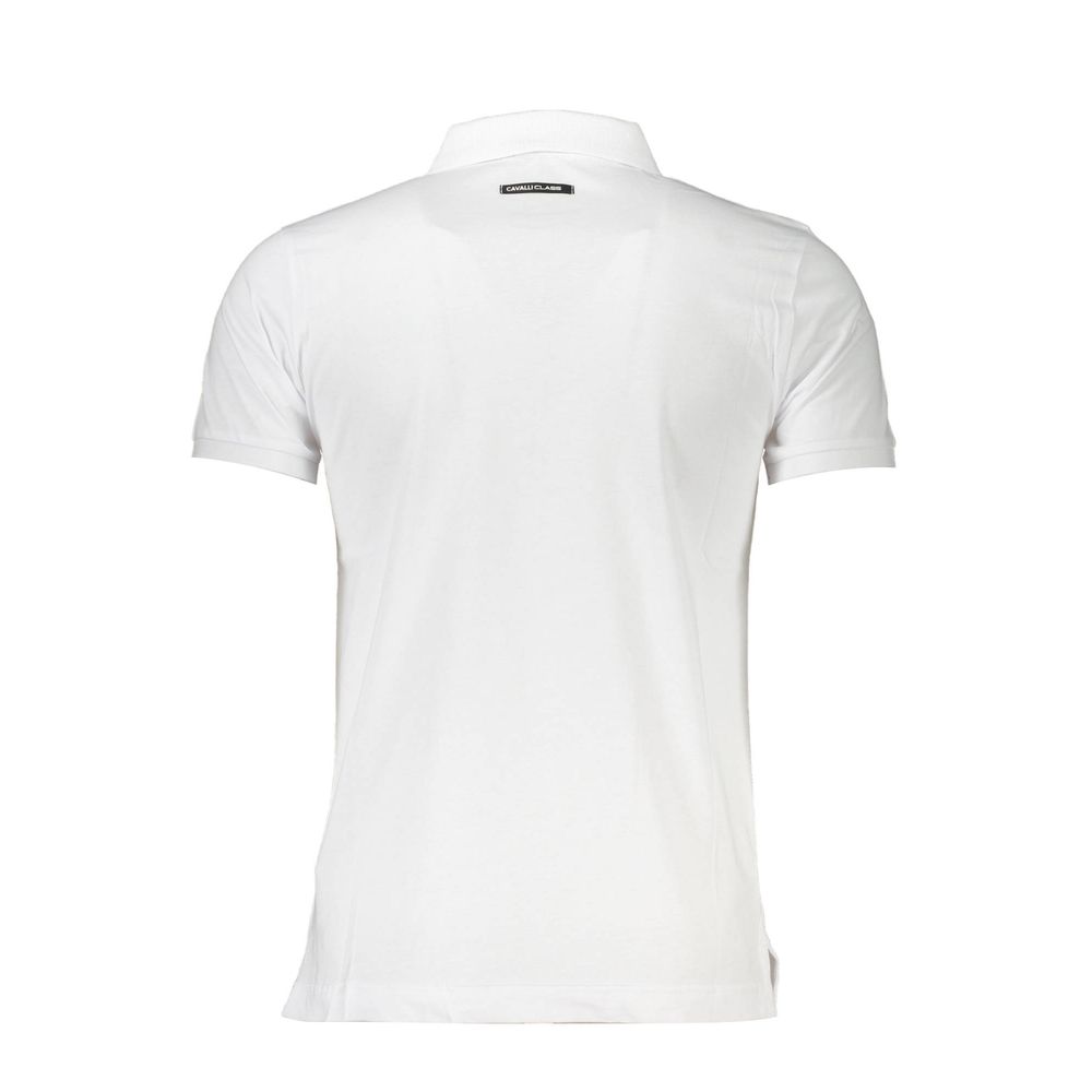Cavalli Class Baumwoll-Poloshirt in Weiß