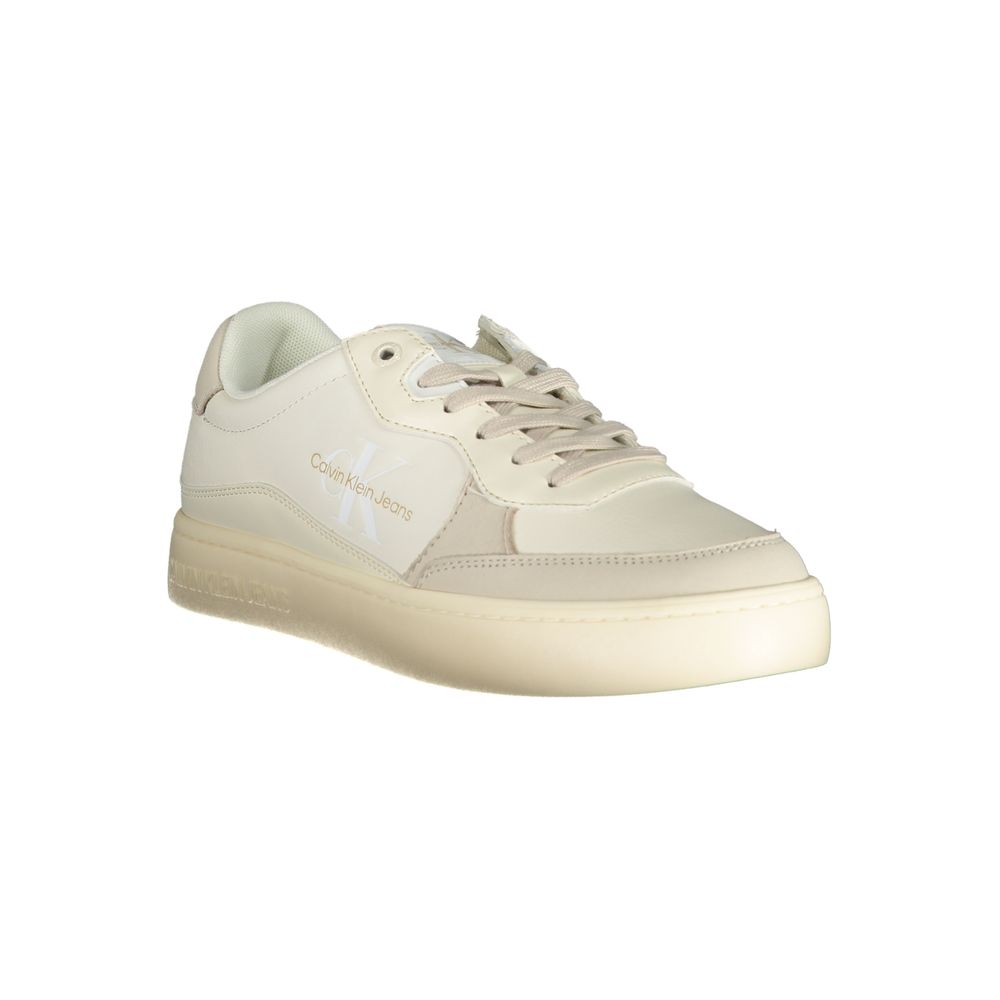 Calvin Klein Elegant White Sneakers with Contrasting Accents