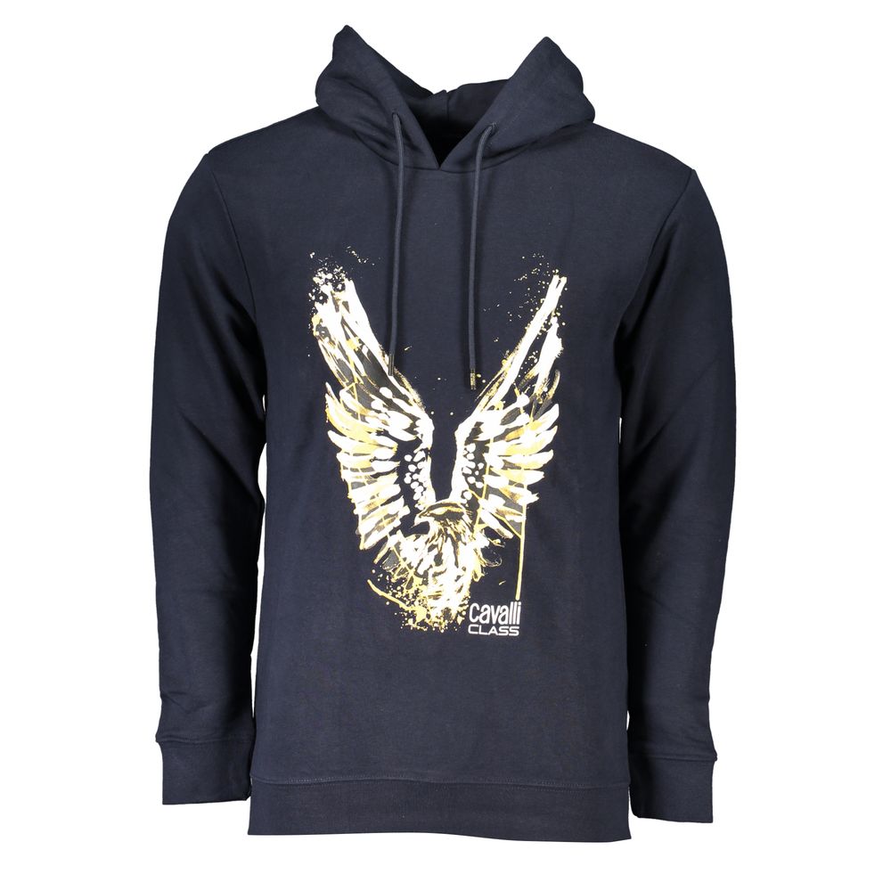 Cavalli Class Blauer Baumwollpullover für Herren