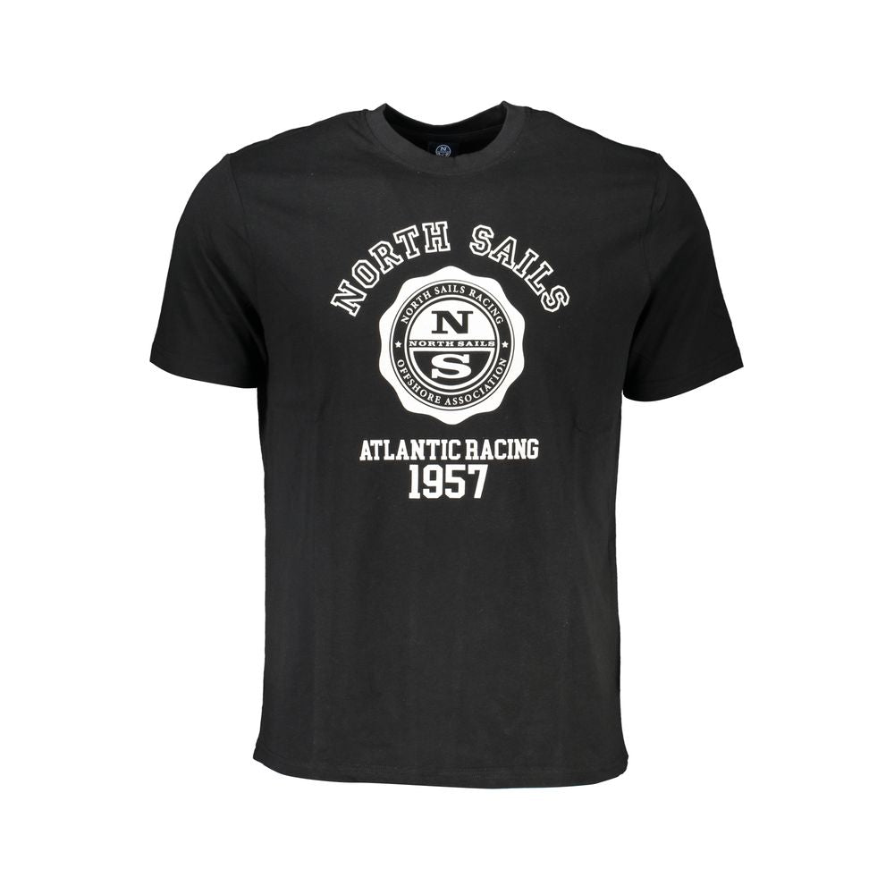 North Sails Schwarzes Baumwoll-T-Shirt für Herren