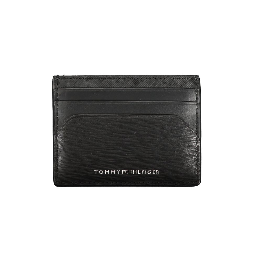 Tommy Hilfiger Schwarzes Leder Portemonnaie für Herren