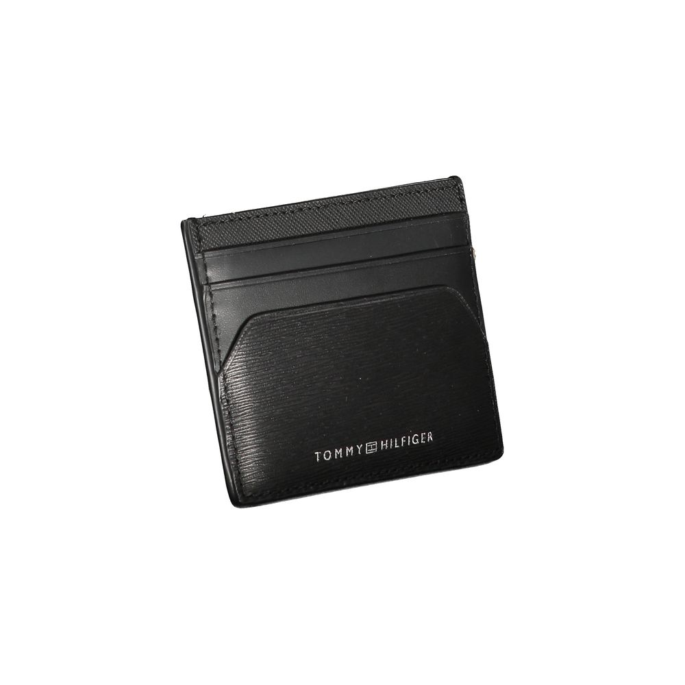 Tommy Hilfiger Schwarzes Leder Portemonnaie für Herren