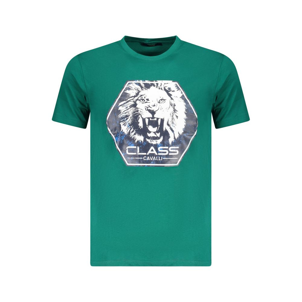 Cavalli Class Verde Baumwoll-T-Shirt für Herren