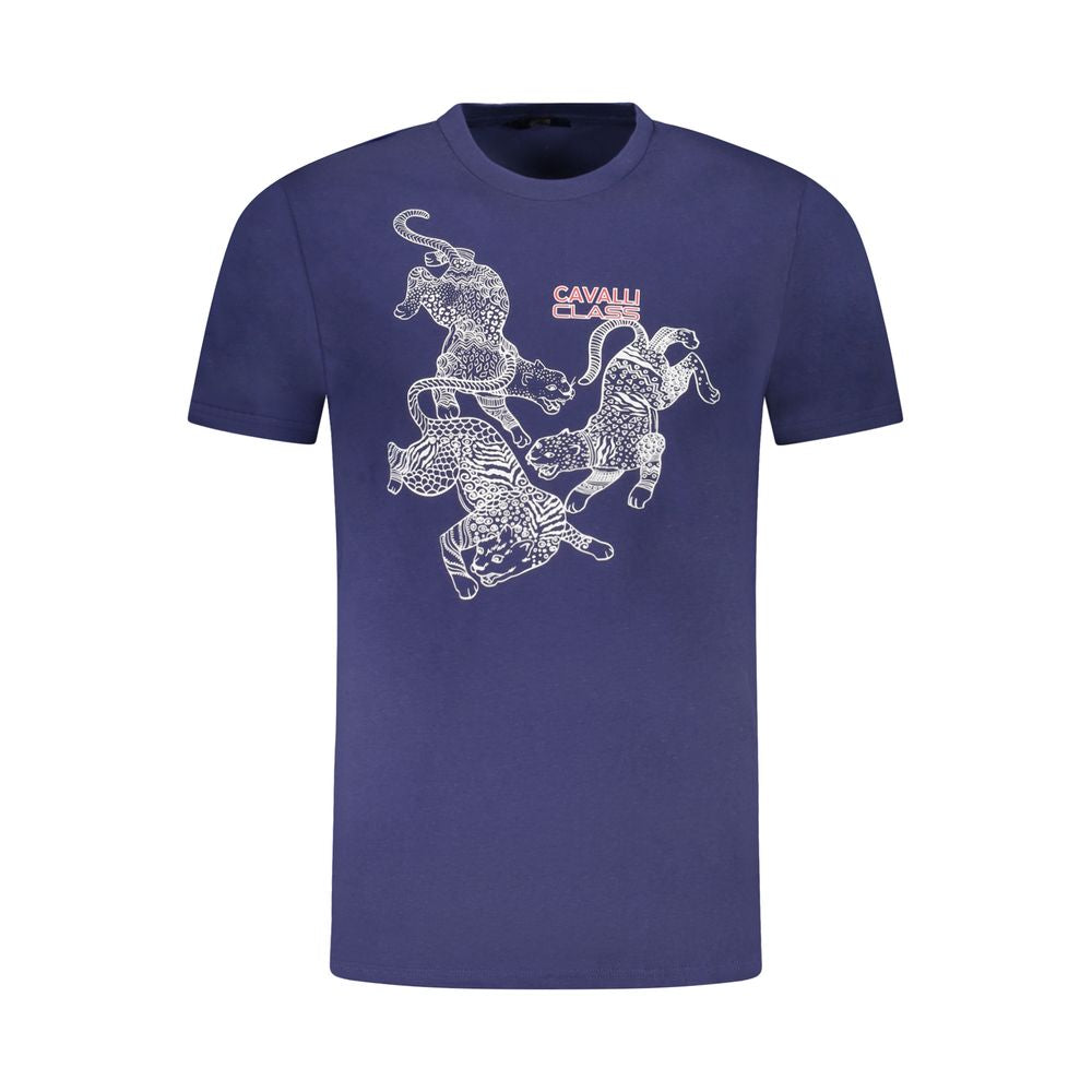 Cavalli Class Blu Baumwoll-T-Shirt für Herren
