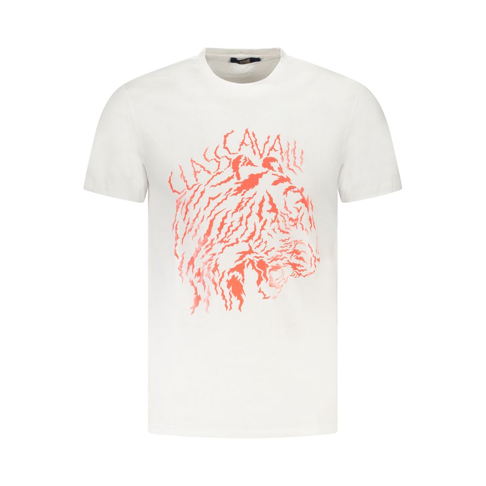 Cavalli Class Bianco Baumwoll-T-Shirt für Herren