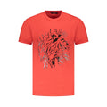 Cavalli Class Rotes Baumwoll-T-Shirt für Herren