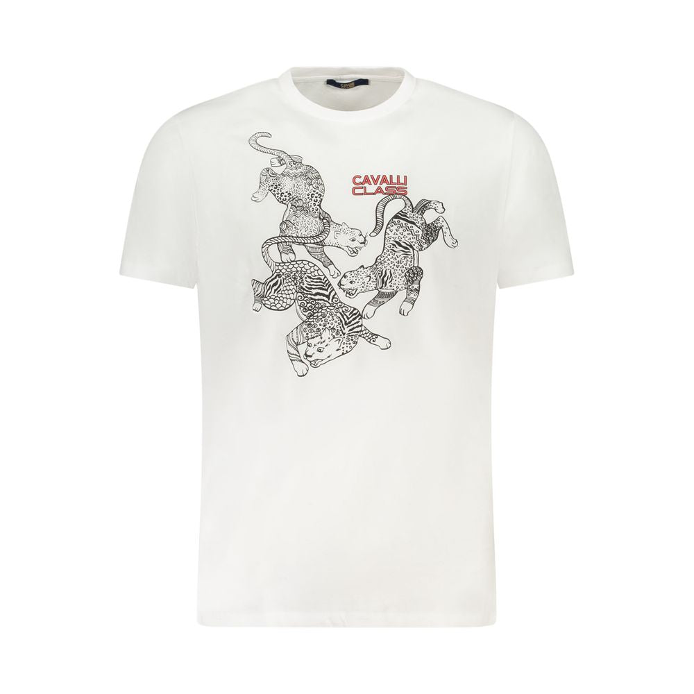 Cavalli Class Weißes Baumwoll-T-Shirt für Herren