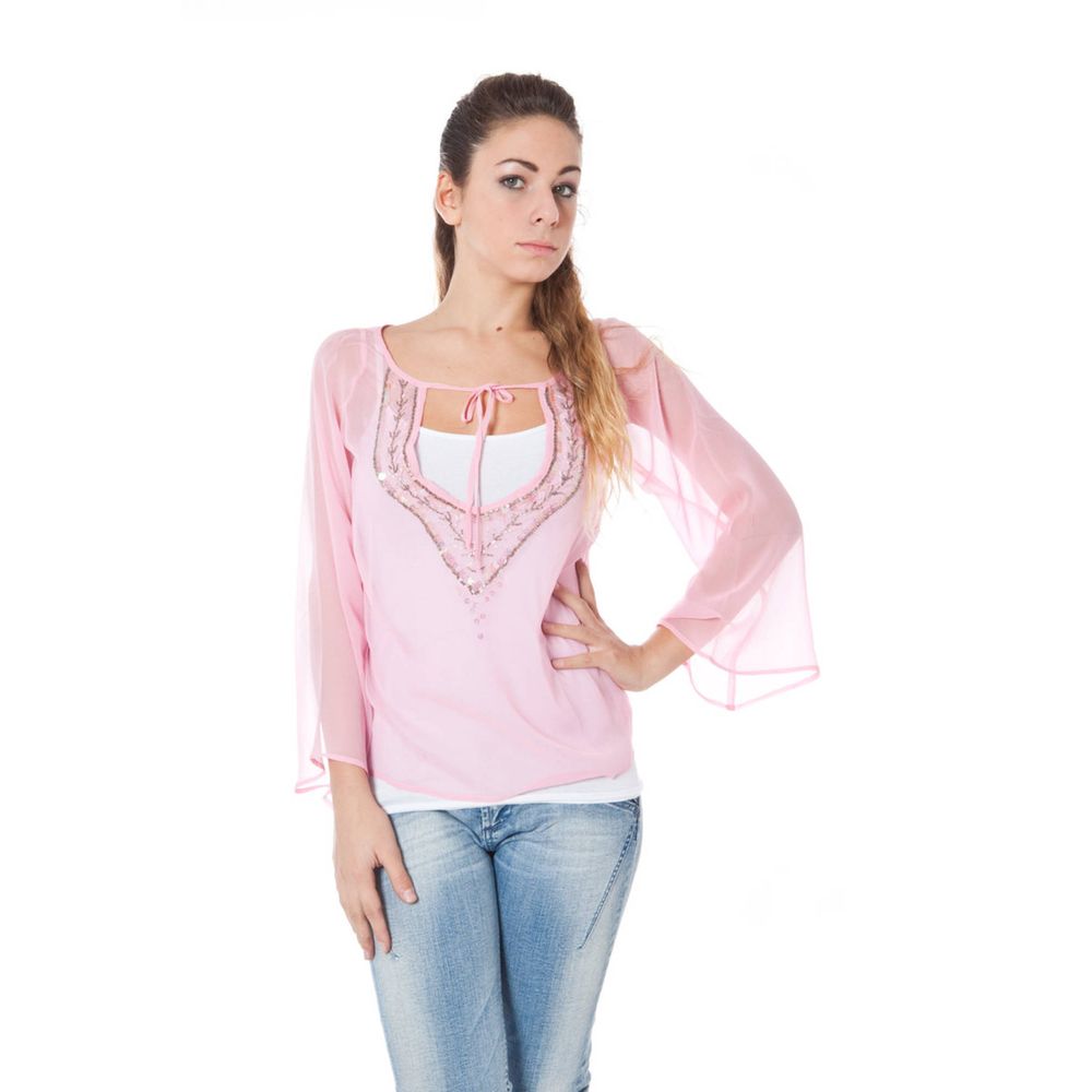 Phard Seiden-T-Shirt in Rosa