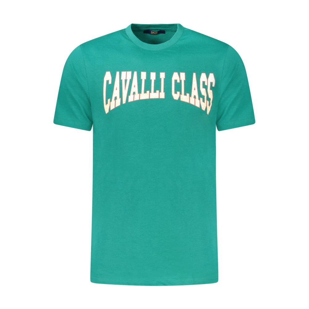 Cavalli Class Verde Baumwoll-T-Shirt für Herren