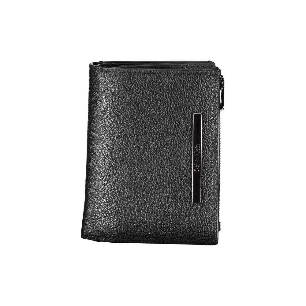 Calvin Klein Elegant Black Leather Wallet with Coin Compartment