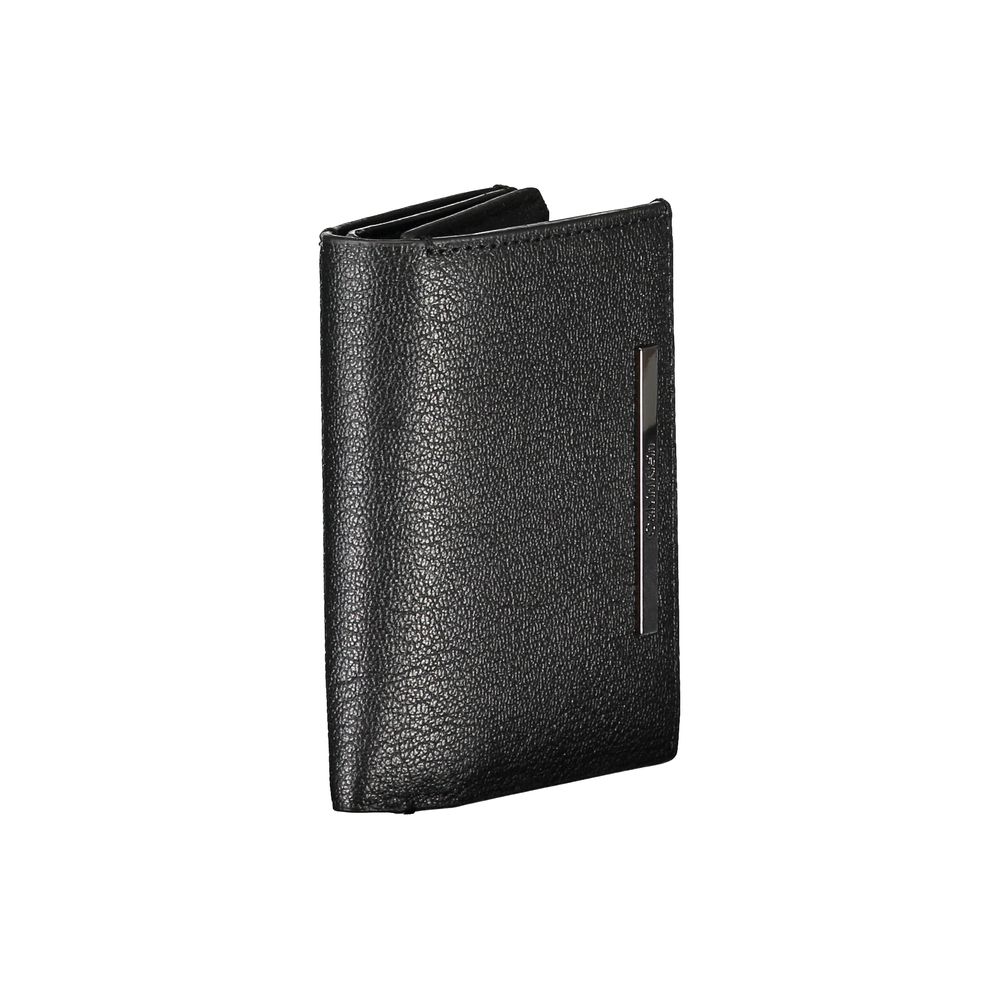 Calvin Klein Elegant Black Leather Wallet with Coin Compartment