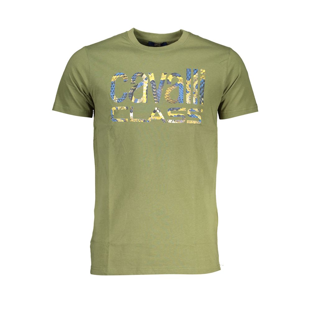 Cavalli Class Verde Baumwoll-T-Shirt für Herren