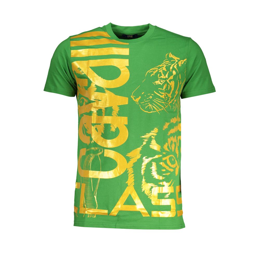 Cavalli Class Verde Baumwoll-T-Shirt für Herren