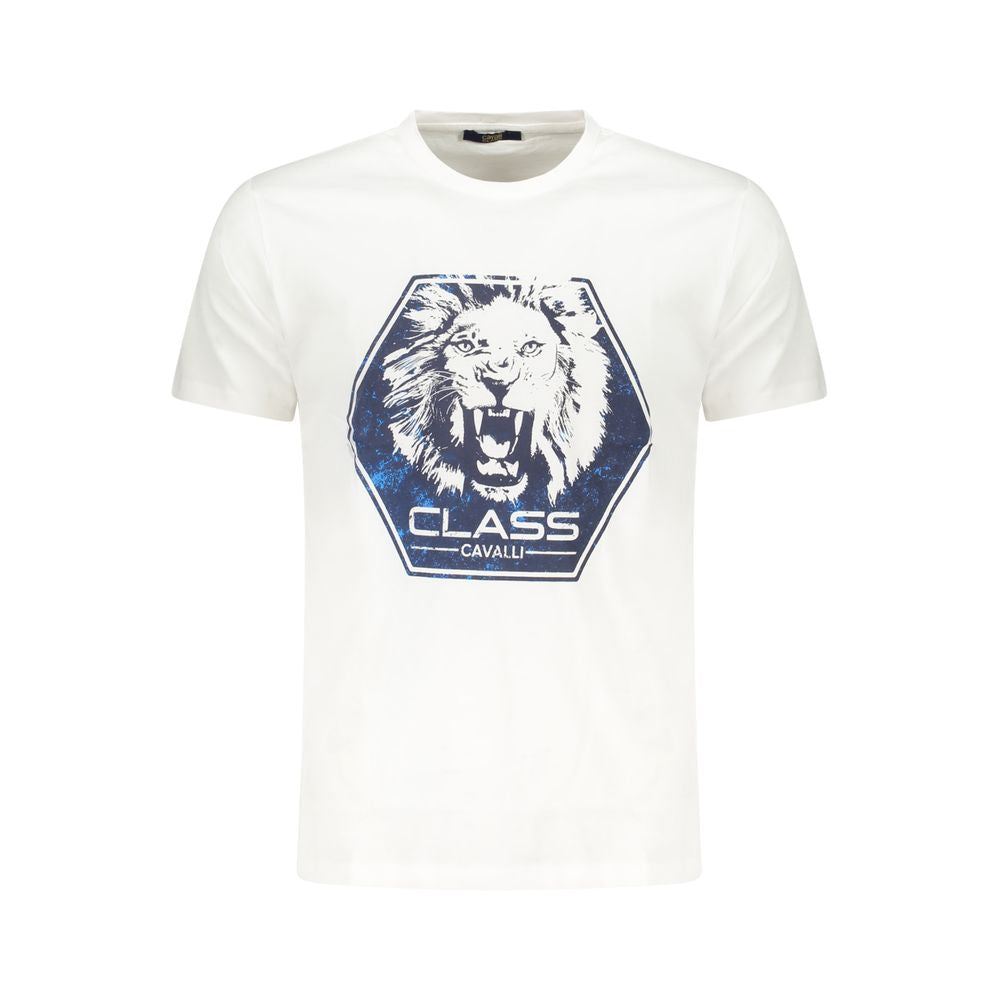 Cavalli Class Bianco Baumwoll-T-Shirt für Herren