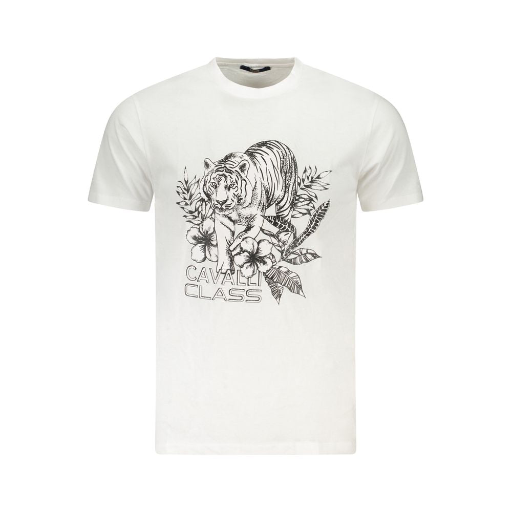 Cavalli Class Bianco Baumwoll-T-Shirt für Herren
