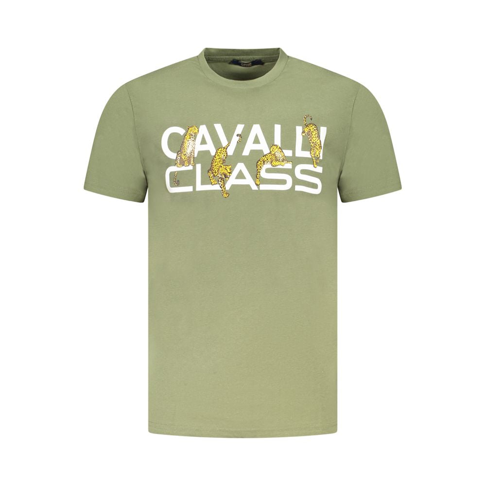 Cavalli Class Verde Baumwoll-T-Shirt für Herren