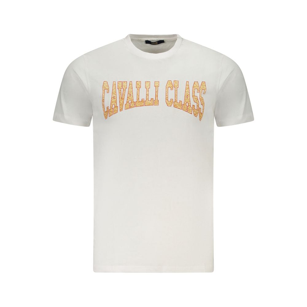 Cavalli Class Bianco Baumwoll-T-Shirt für Herren