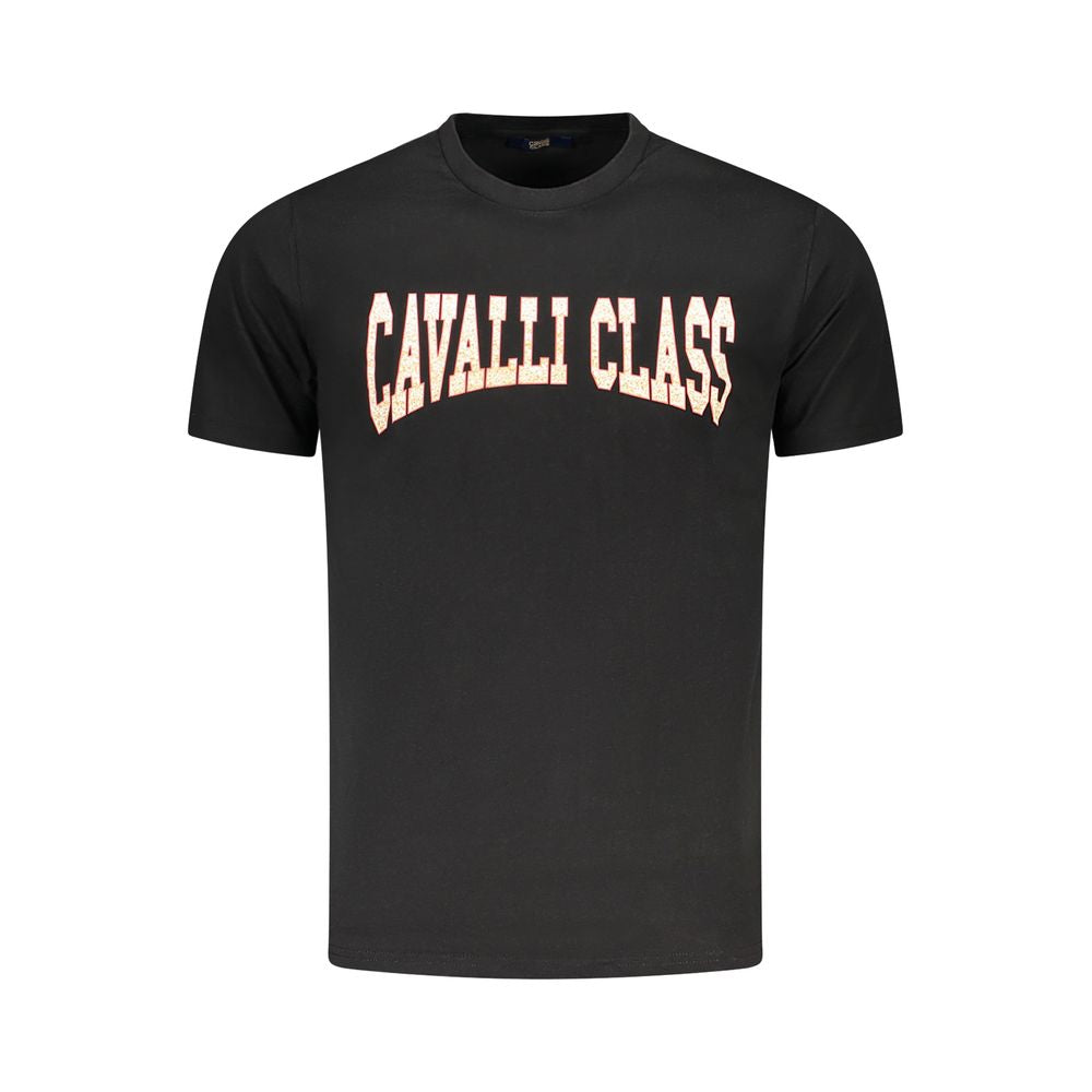 Cavalli Class Schwarzes Baumwoll-T-Shirt für Herren