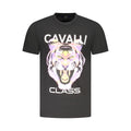 Cavalli Class Schwarzes Baumwoll-T-Shirt für Herren
