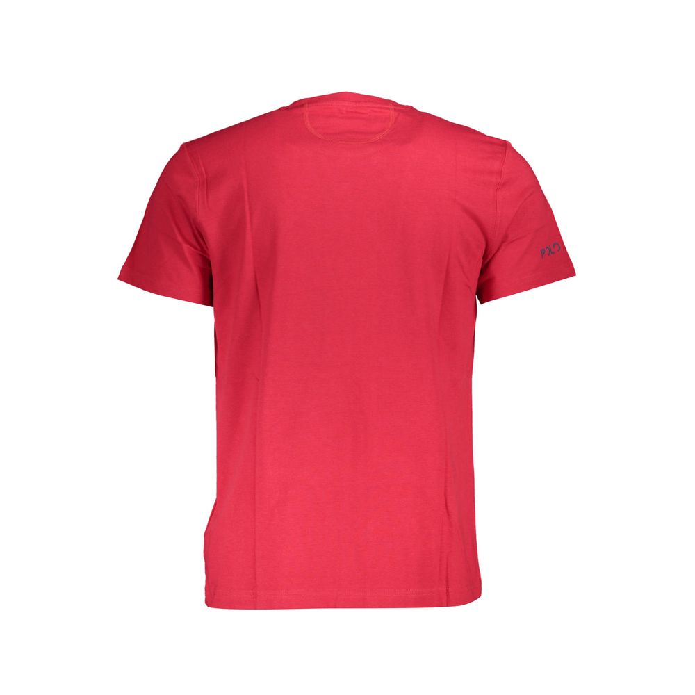 La Martina Rotes Baumwoll-T-Shirt für Herren