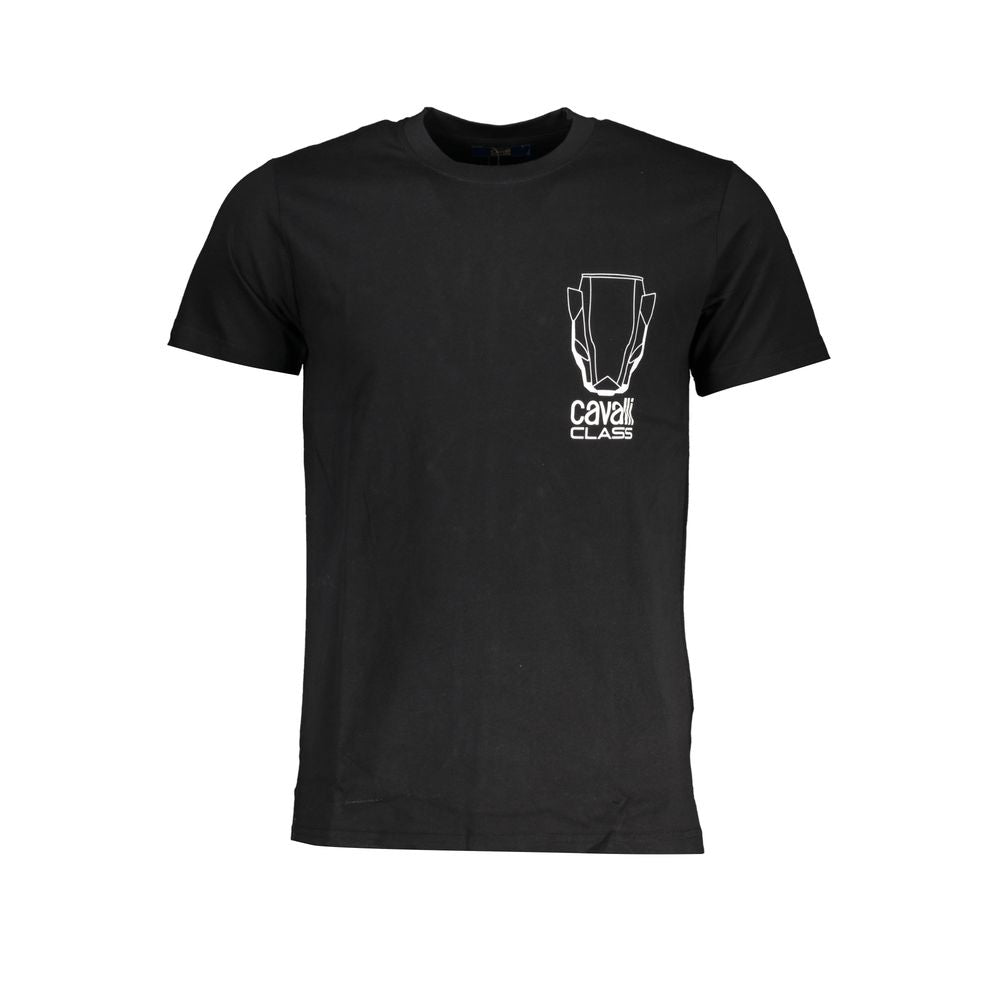 Cavalli Class Schwarzes T-Shirt aus Baumwolle