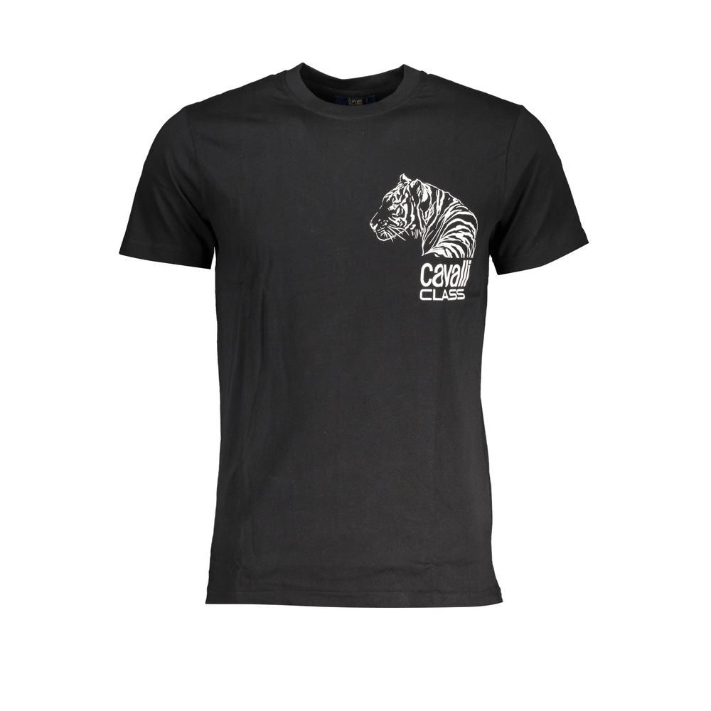 Cavalli Class Schwarzes Baumwoll-T-Shirt für Herren