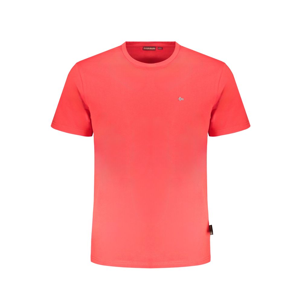Napapijri Rotes Baumwoll-T-Shirt für Herren