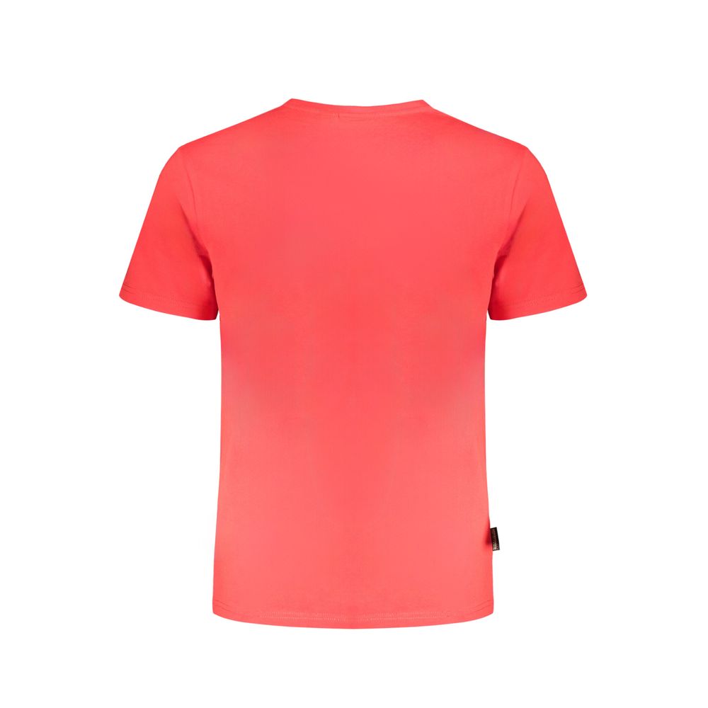 Napapijri Rotes Baumwoll-T-Shirt für Herren