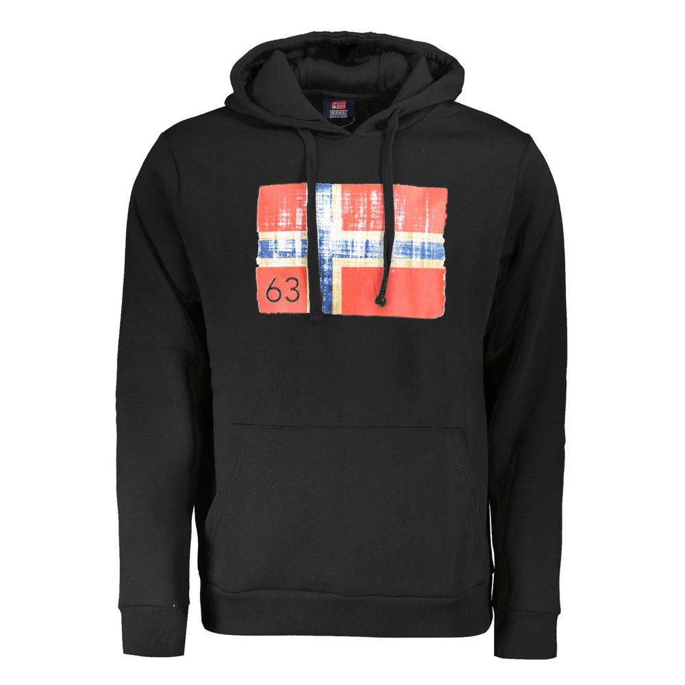 Norway 1963 Schwarzer Herren-Hoodie aus Baumwolle