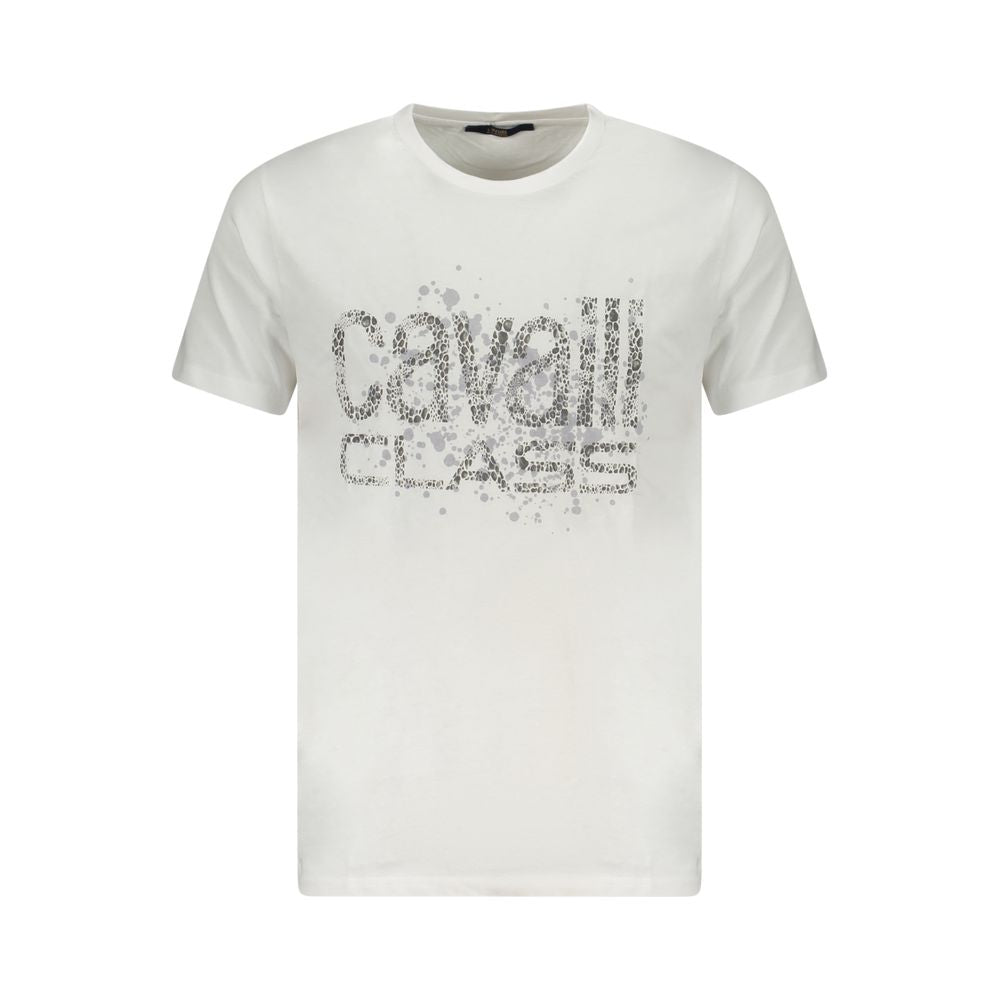 Cavalli Class Bianco Baumwoll-T-Shirt für Herren