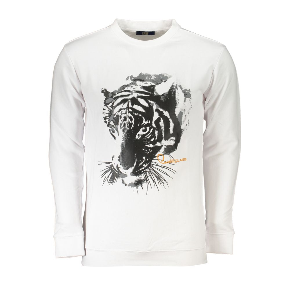 Cavalli Class Baumwoll-Sweatshirt in Weiß