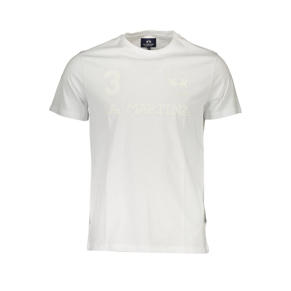 La Martina Bianco Baumwoll-T-Shirt für Herren