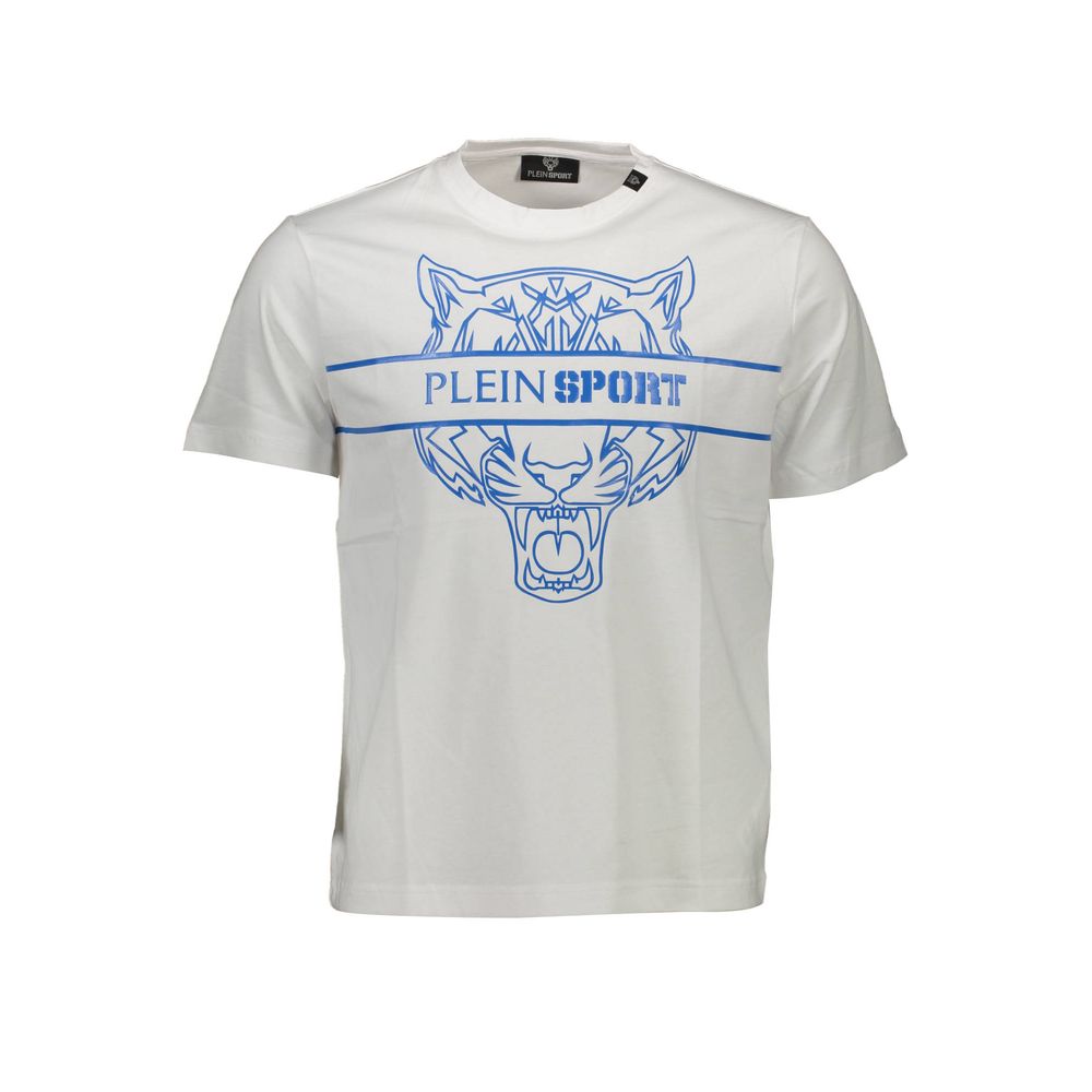 Plein Sport Weißes Herren-T-Shirt aus Baumwolle
