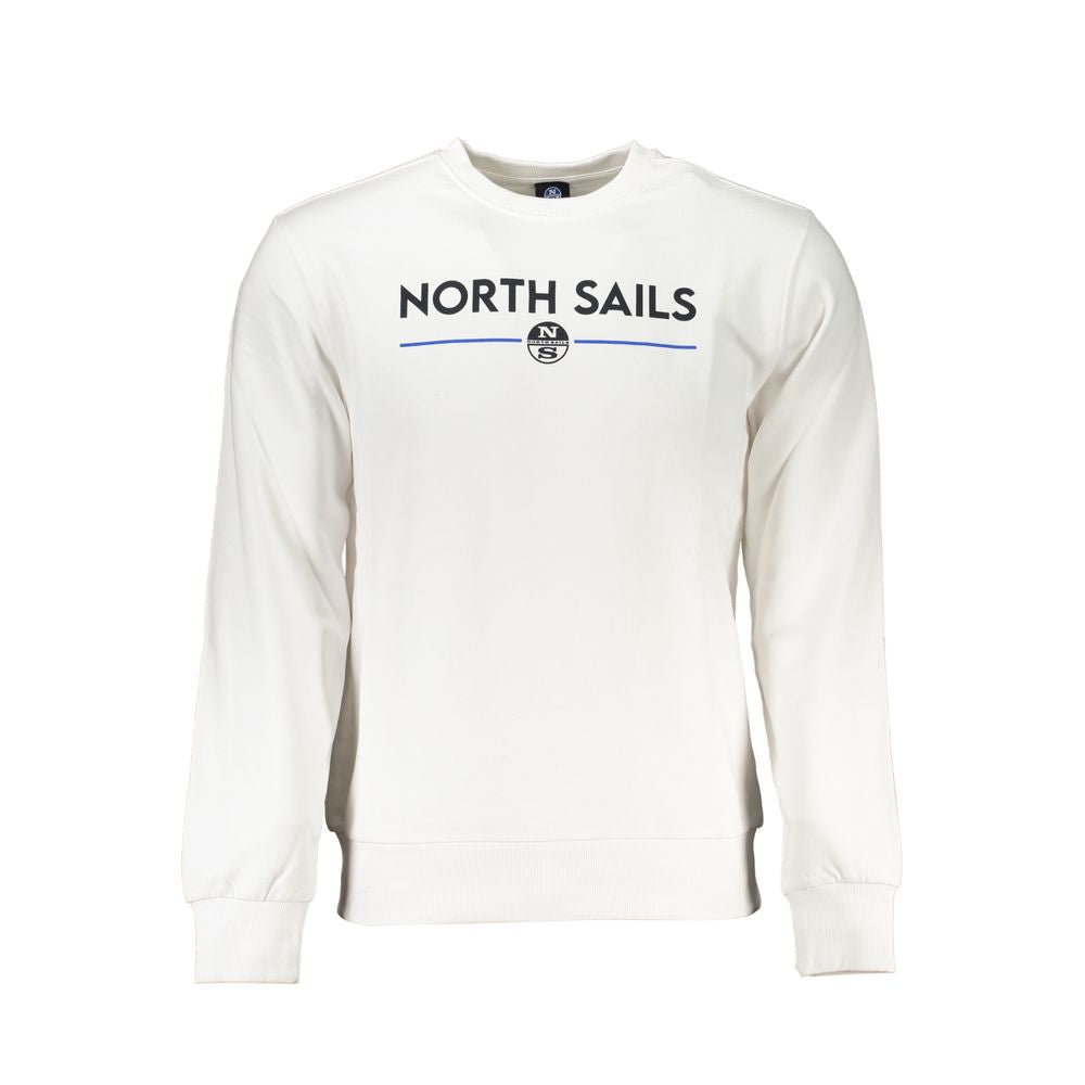 North Sails Weißes Herren-Sweatshirt aus Baumwolle