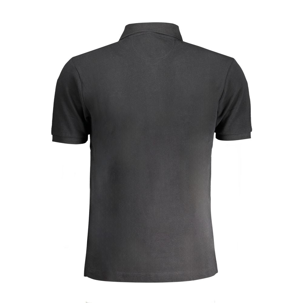 La Martina Schwarzes Herren-Poloshirt aus Baumwolle
