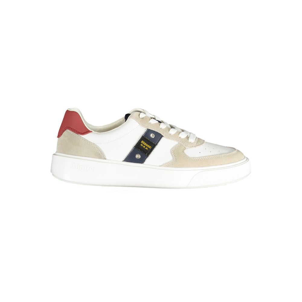 Blue White Polyester Sneaker
