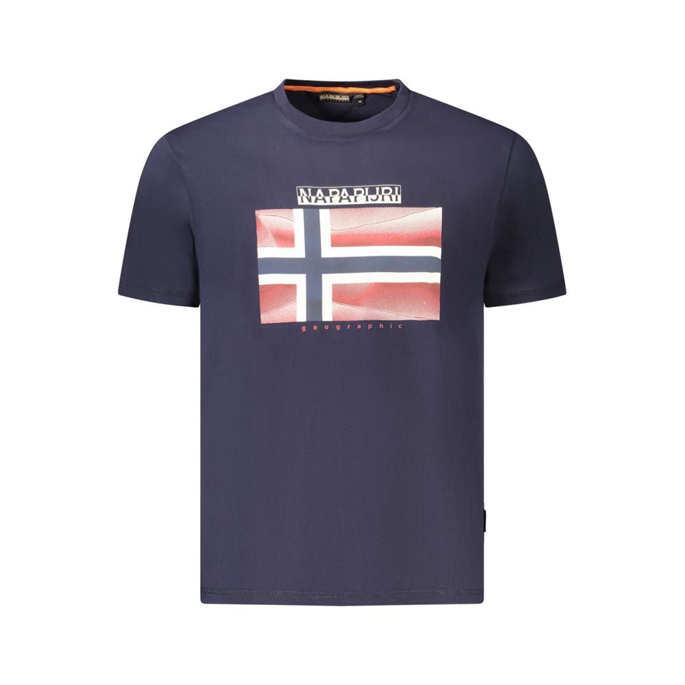 Napapijri Blaues Bio-Baumwoll-T-Shirt für Herren