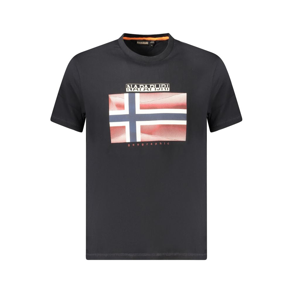Napapijri Schwarzes Baumwoll-T-Shirt für Herren