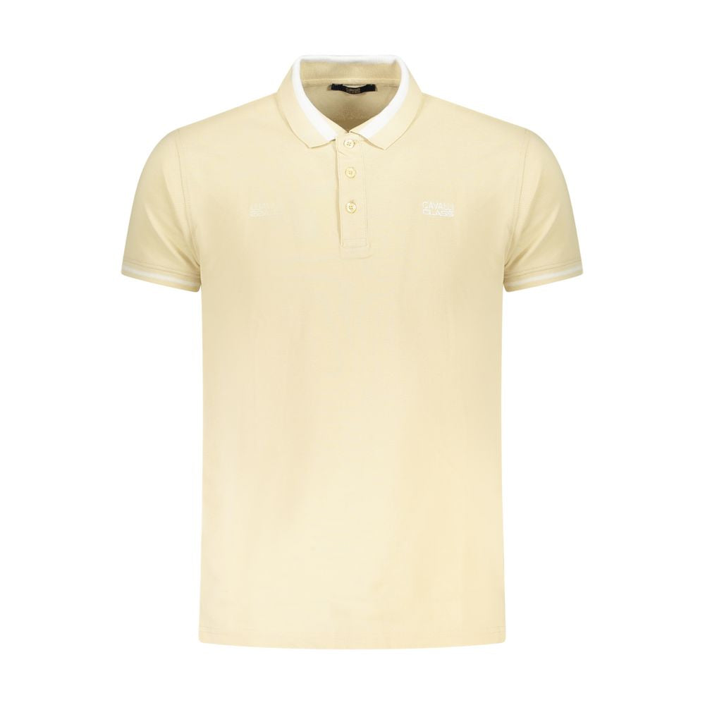 Cavalli Class Beige Baumwoll-Herren-Poloshirt